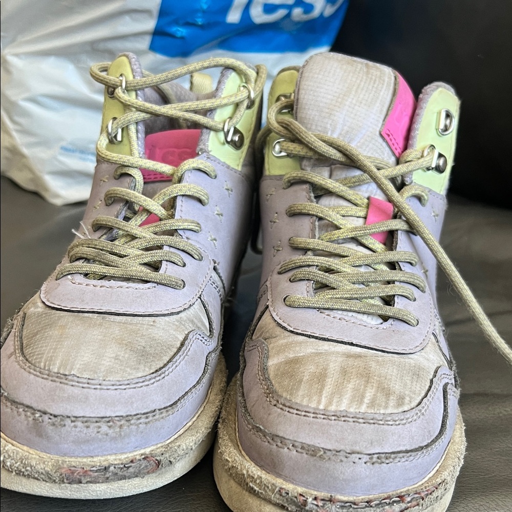 Purple and Green High-Top Sneakers( will be cleaned )